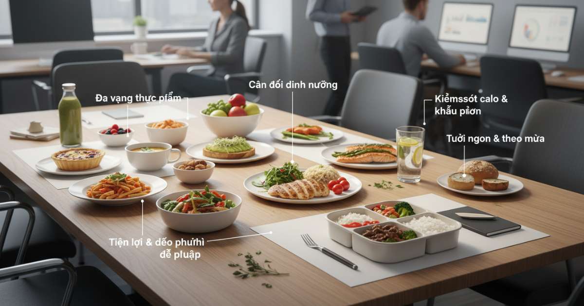 Các tiêu chí xây dựng thực đơn ăn trưa văn phòng đủ chất