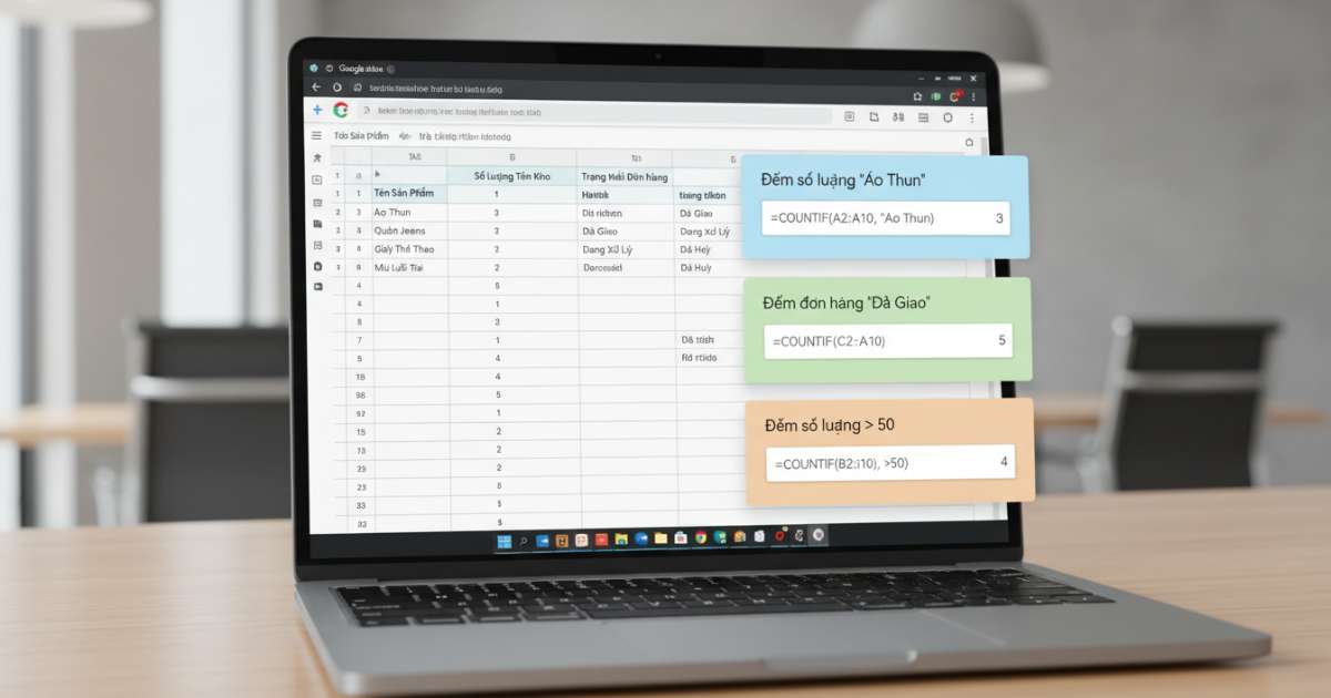 Các ví dụ thực tế về hàm COUNTIF trong Google Sheet