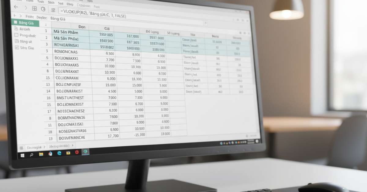 Cách tính đơn giá trong excel bằng hàm vlookup chi tiết nhất