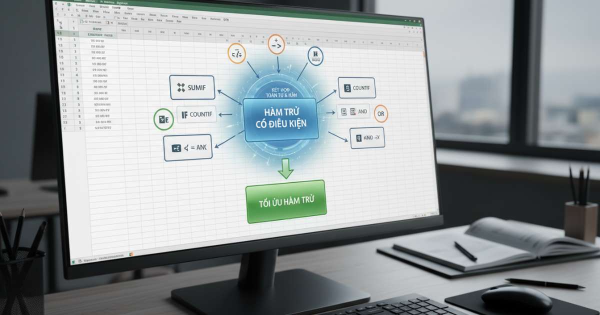 Kết hợp toán tử và hàm để tối ưu hàm trừ có điều kiện trong Excel