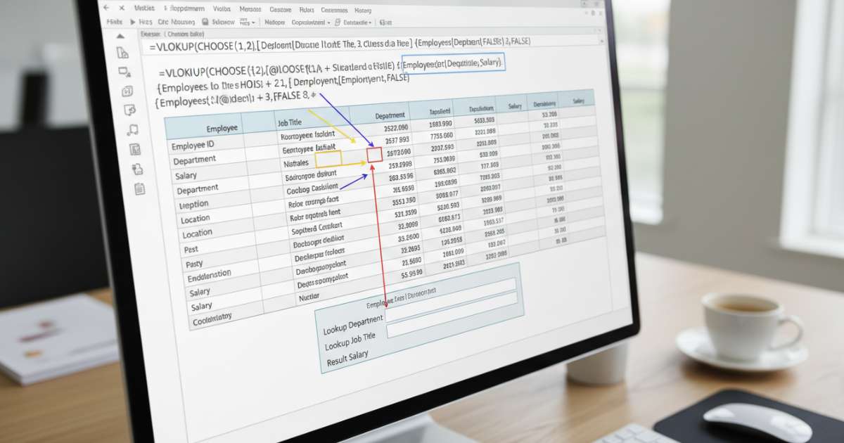 Kỹ thuật kết hợp hàm vlookup nhiều điều kiện với hàm choose