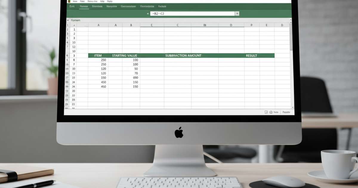 Thực hiện phép tính trừ trong excel đơn giản và hiệu quả
