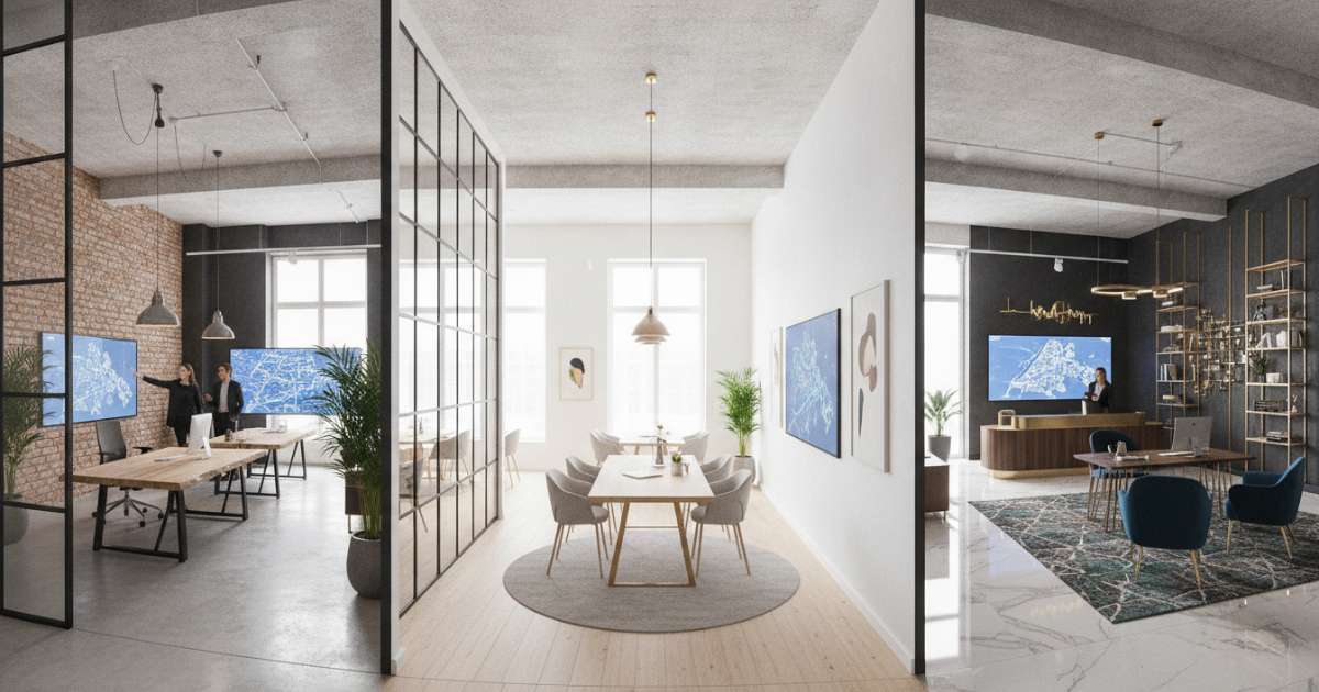 Những phong cách thiết kế văn phòng nhà đất phổ biến hiện nay