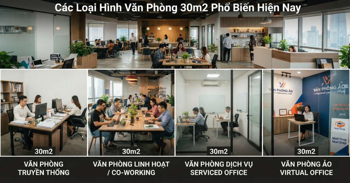 Các Loại Hình Văn Phòng 30m2 Phổ Biến Hiện Nay