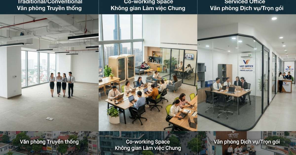 Phân loại hình thức cho thuê sàn văn phòng phổ biến