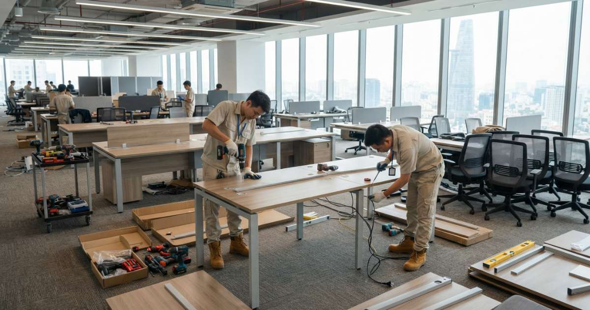 Quy Trình Thi Công Bàn Ghế Văn Phòng Toàn Diện