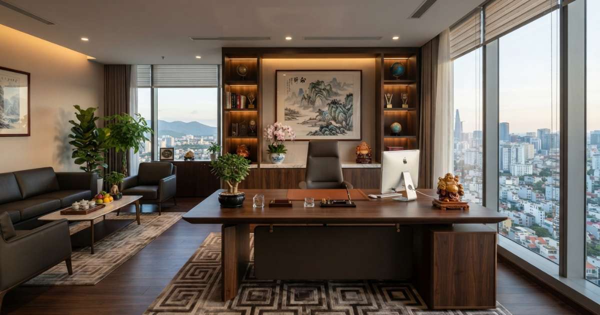 Thiết Kế Văn Phòng Giám Đốc Đẹp Theo Phong Thủy Hút Tài Lộc